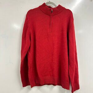 0407 Men’s Quarter-Zip Mock Neck Sweater Cozy Knit Minimalist Winter Pullover 2X